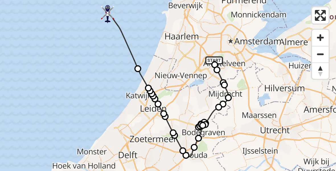 Vluchtroute Politiehelikopter Schiphol - , 15 november 2024, 17:38