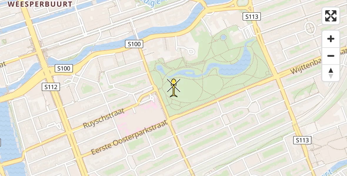 Routekaart van de vlucht: Lifeliner 1 naar Amsterdam