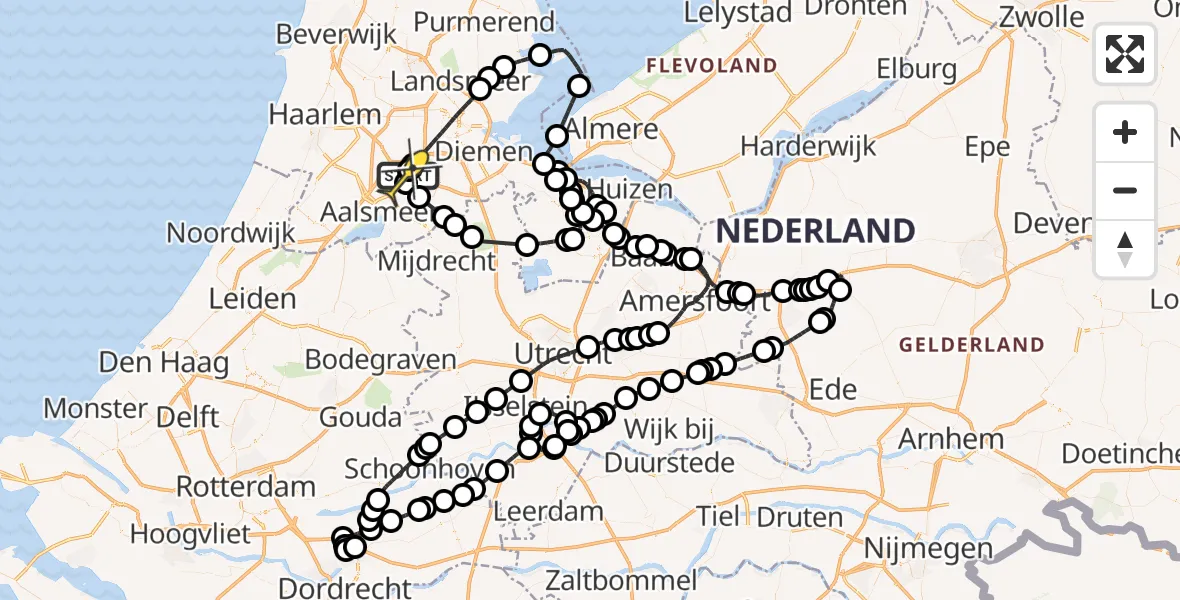 Routekaart van de vlucht: Politieheli naar Schiphol, Van Weerden-Poelmanweg