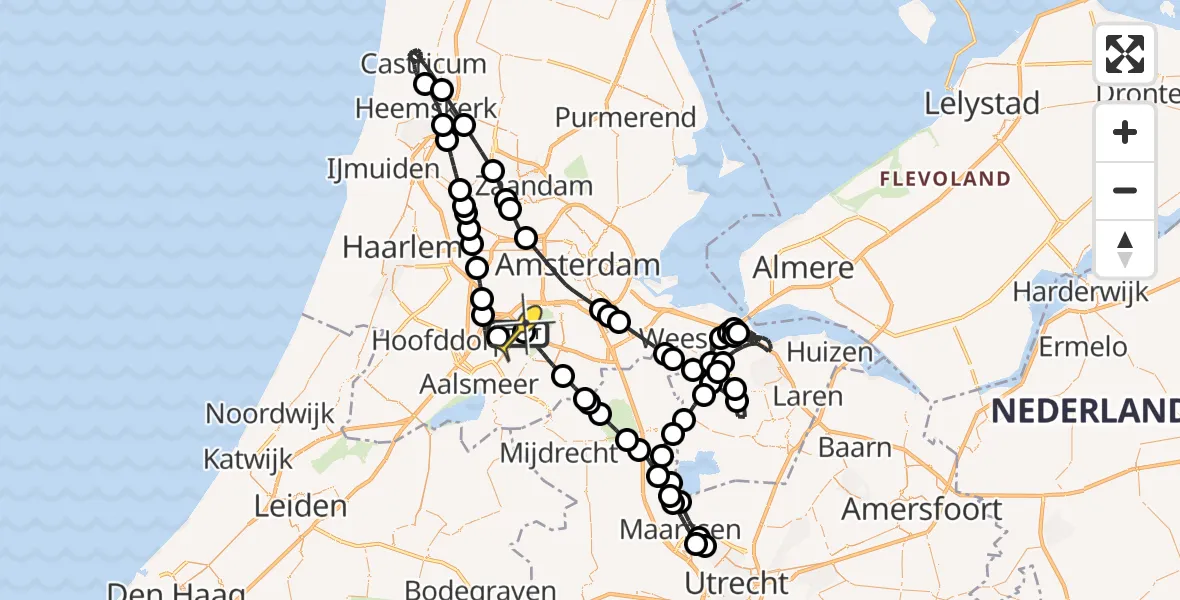 Routekaart van de vlucht: Politieheli naar Schiphol, Loevesteinse Randweg