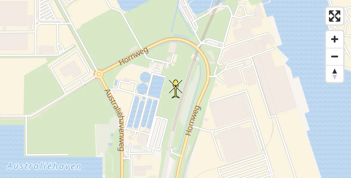 Routekaart van de vlucht: Lifeliner 1 naar Amsterdam Heliport