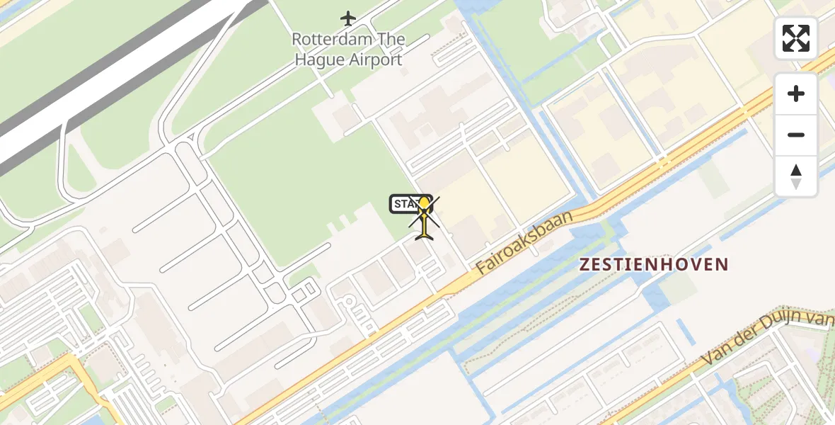 Routekaart van de vlucht: Lifeliner 2 naar Rotterdam The Hague Airport, Brandenburgbaan