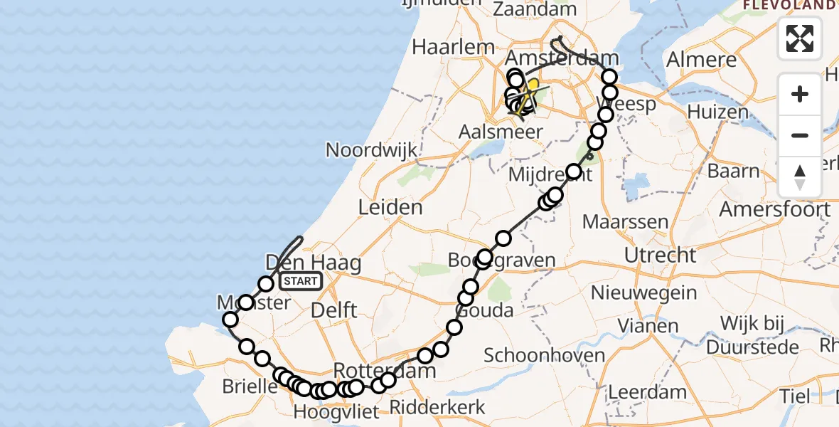 Routekaart van de vlucht: Politieheli naar Schiphol, Henriëtte Roland Holstweg