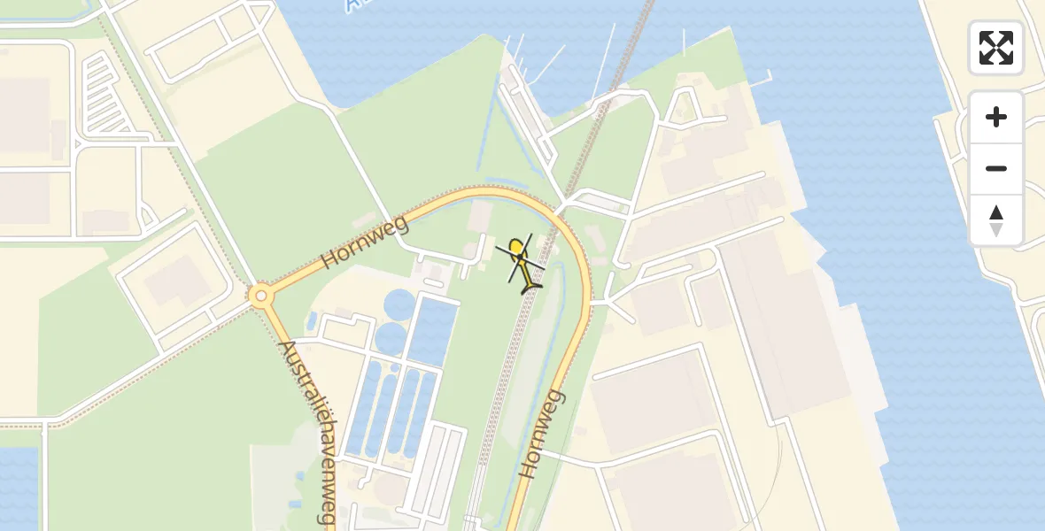 Routekaart van de vlucht: Lifeliner 1 naar Amsterdam Heliport