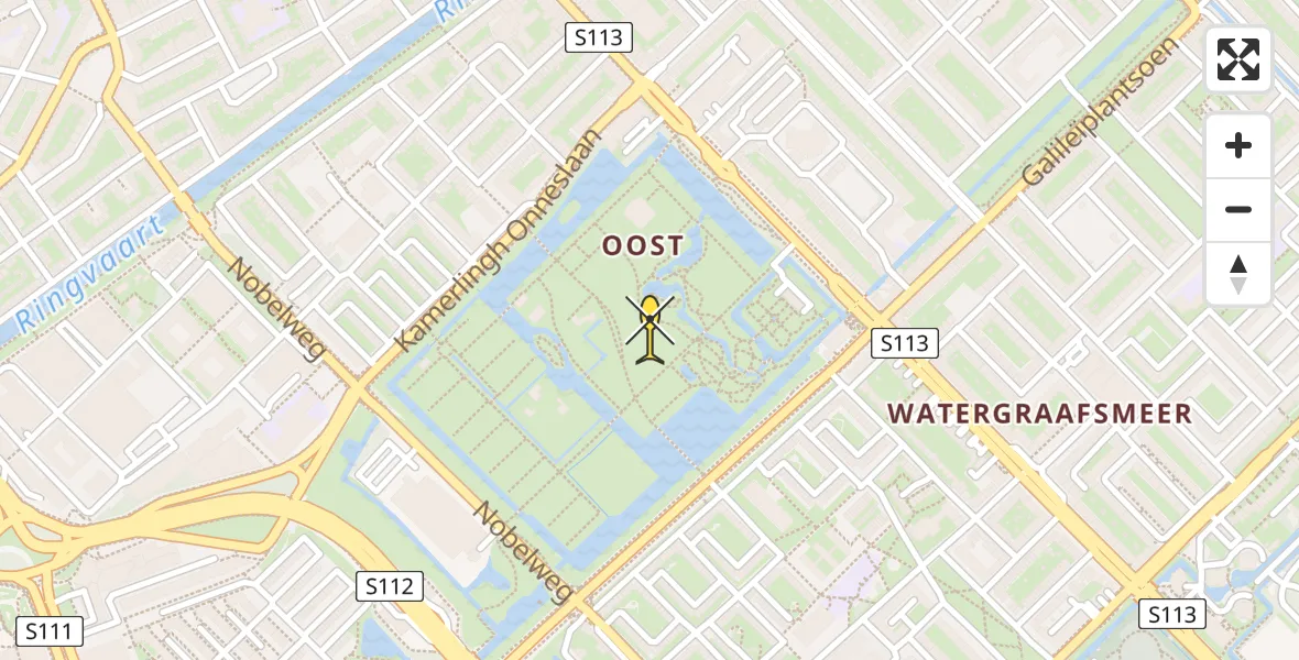 Routekaart van de vlucht: Lifeliner 1 naar Amsterdam