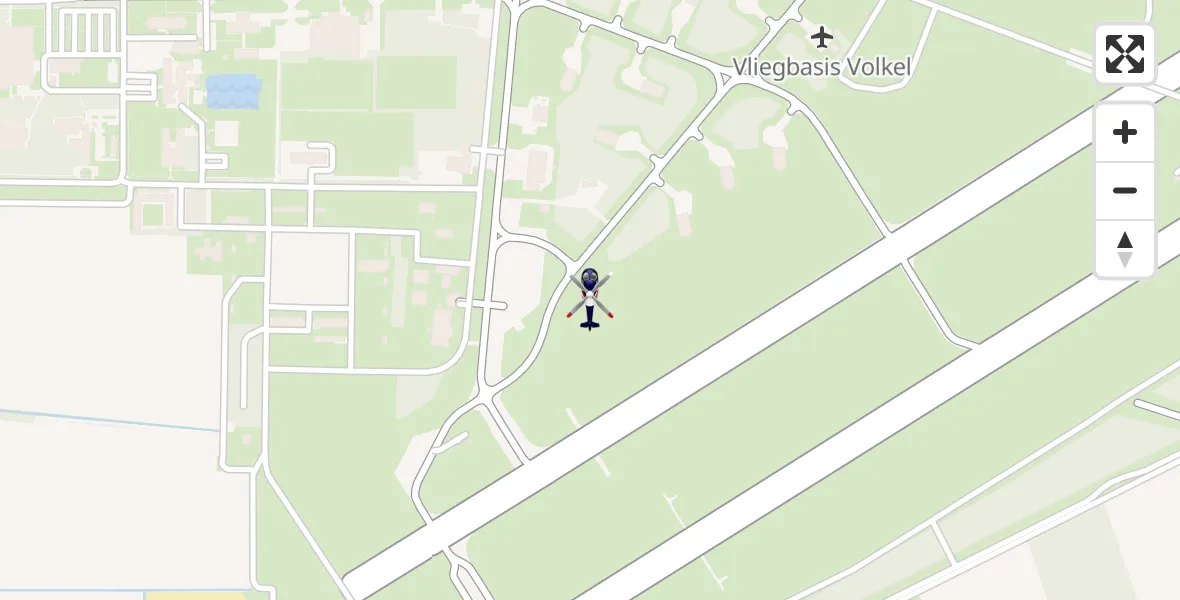 Vluchtroute Politiehelikopter van Vliegbasis Volkel naar Vliegbasis Volkel