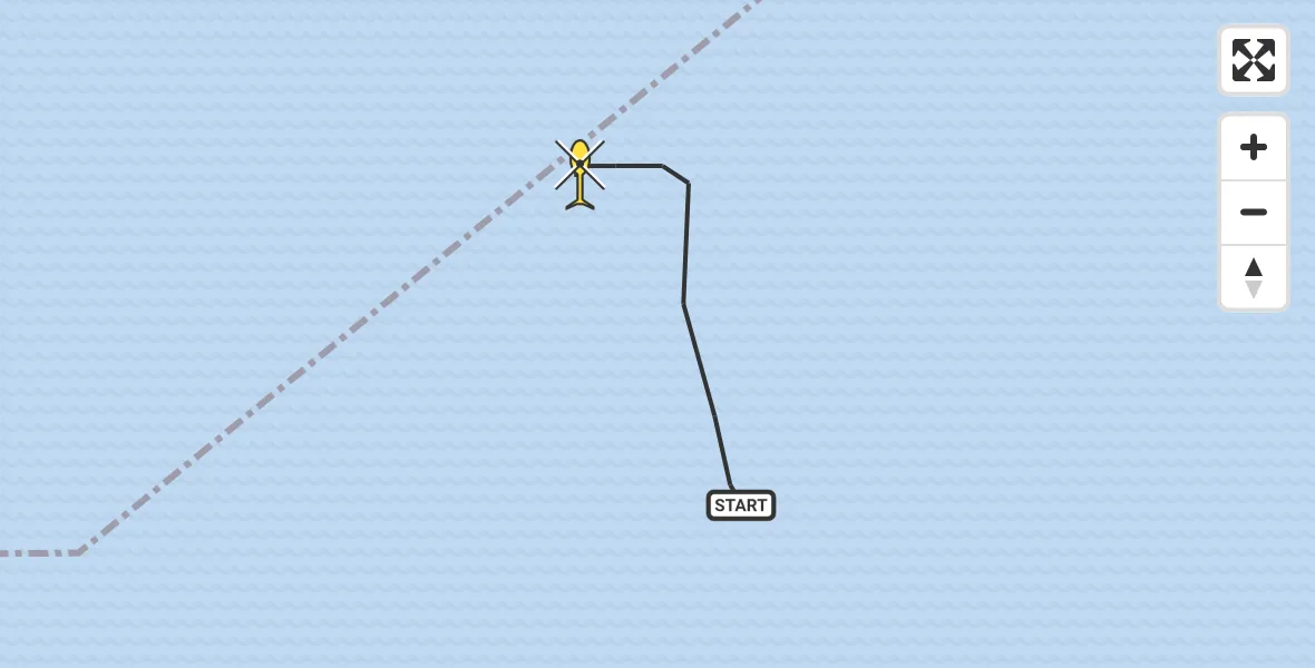 Routekaart van de vlucht: Kustwachthelikopter naar Den Helder