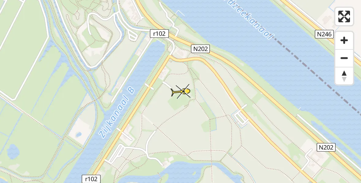 Routekaart van de vlucht: Politiehelikopter naar Velsen-Zuid