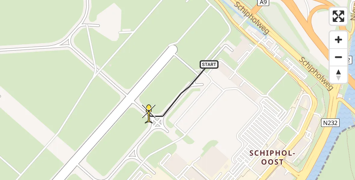Vluchtroute Politiehelikopter van Schiphol naar Schiphol