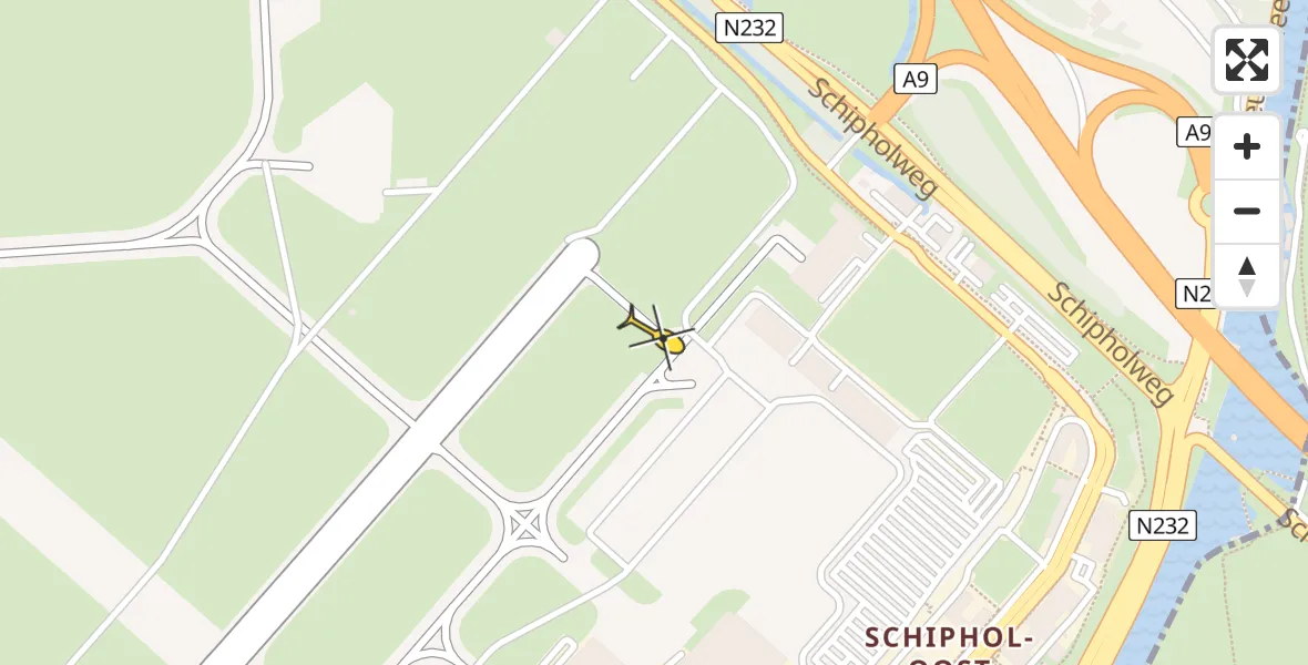 Vluchtroute Politiehelikopter van Schiphol naar Schiphol