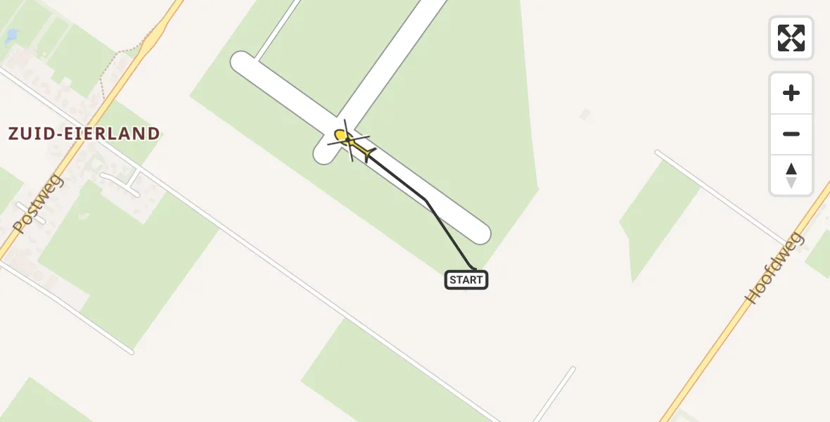 Routekaart van de vlucht: Politiehelikopter naar Texel International Airport, Postweg
