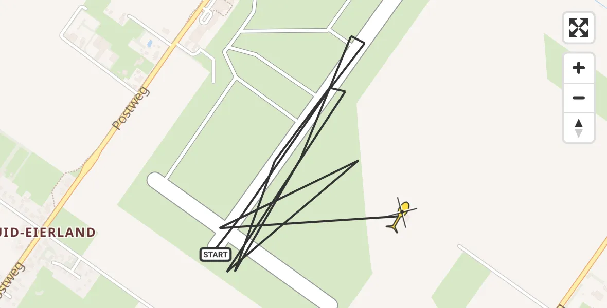 Routekaart van de vlucht: Politiehelikopter naar Texel International Airport, Postweg