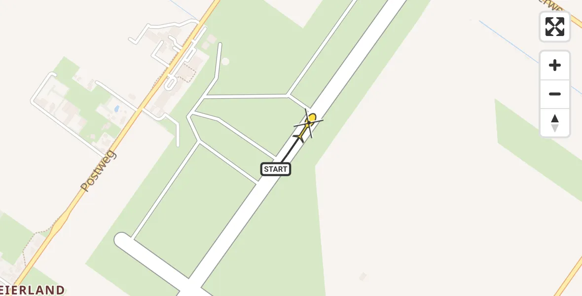 Routekaart van de vlucht: Politiehelikopter naar Texel International Airport, Postweg