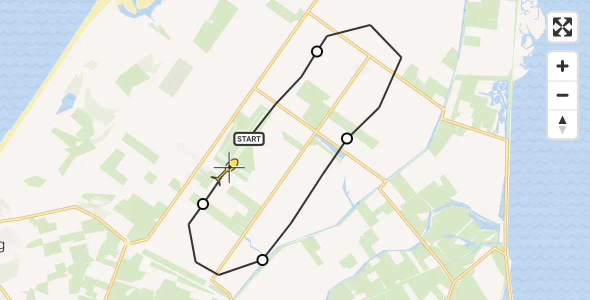 Routekaart van de vlucht: Politieheli naar Texel International Airport, Postweg