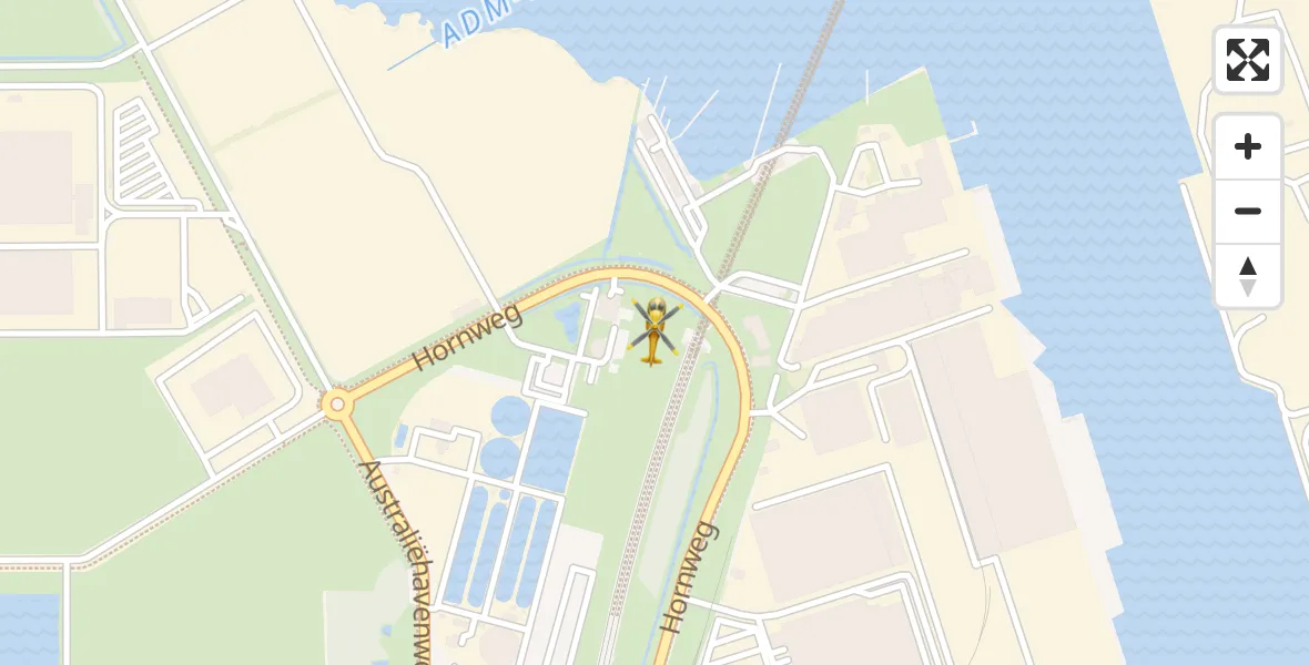 Vluchtroute Traumahelikopter van Amsterdam Heliport naar Amsterdam Heliport