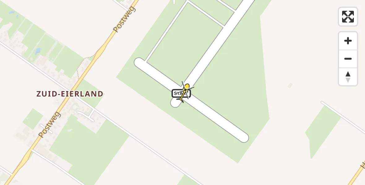 Routekaart van de vlucht: Politiehelikopter naar Texel International Airport, Postweg