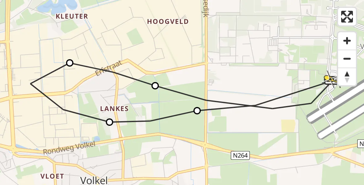 Routekaart van de vlucht: Lifeliner 3 naar Vliegbasis Volkel, Zeelandsedijk