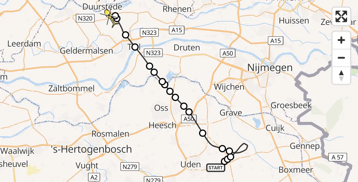 Routekaart van de vlucht: Lifeliner 3 naar Rijswijk (GLD), Zeelandsedijk