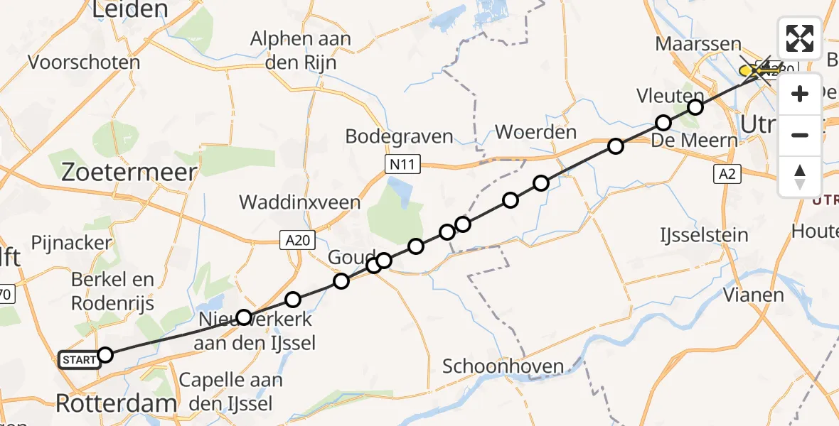 Routekaart van de vlucht: Lifeliner 2 naar Utrecht, Ada Lovelacestraat