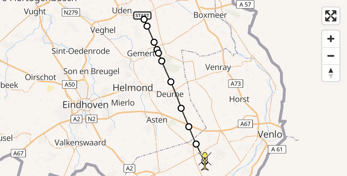 Routekaart van de vlucht: Lifeliner 3 naar Neer, Jeanny van Kuppeveltpad