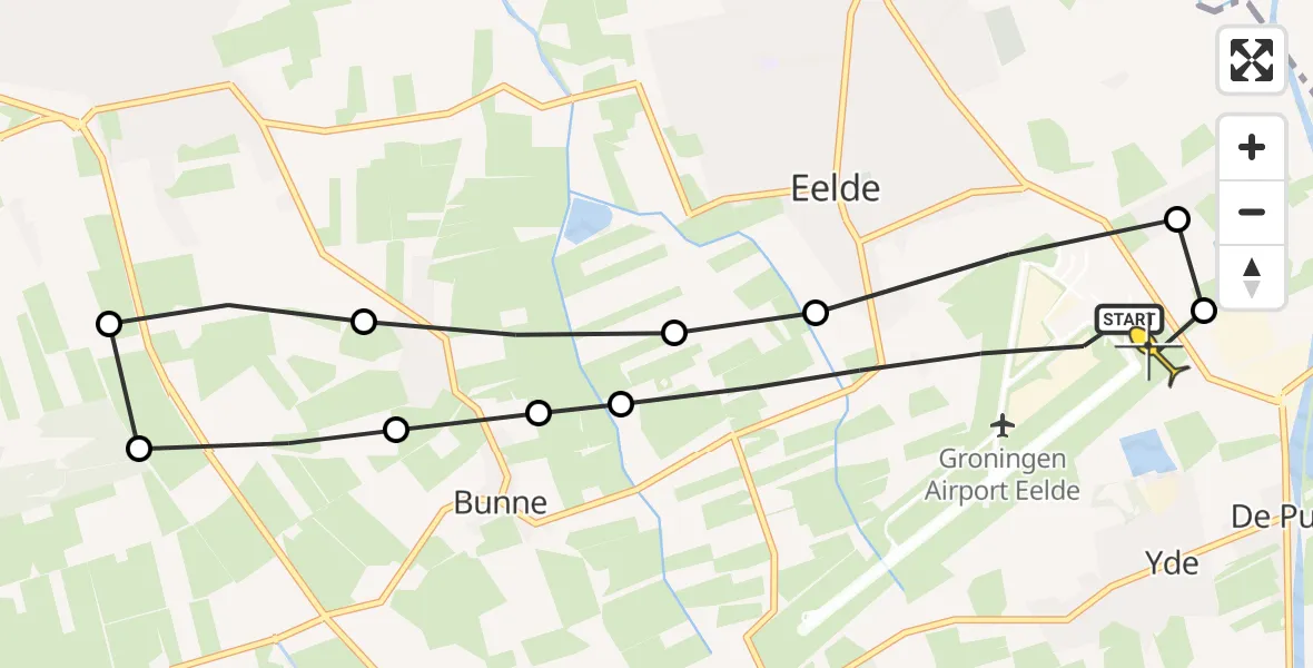 Routekaart van de vlucht: Lifeliner 4 naar Groningen Airport Eelde, Watermolendijk