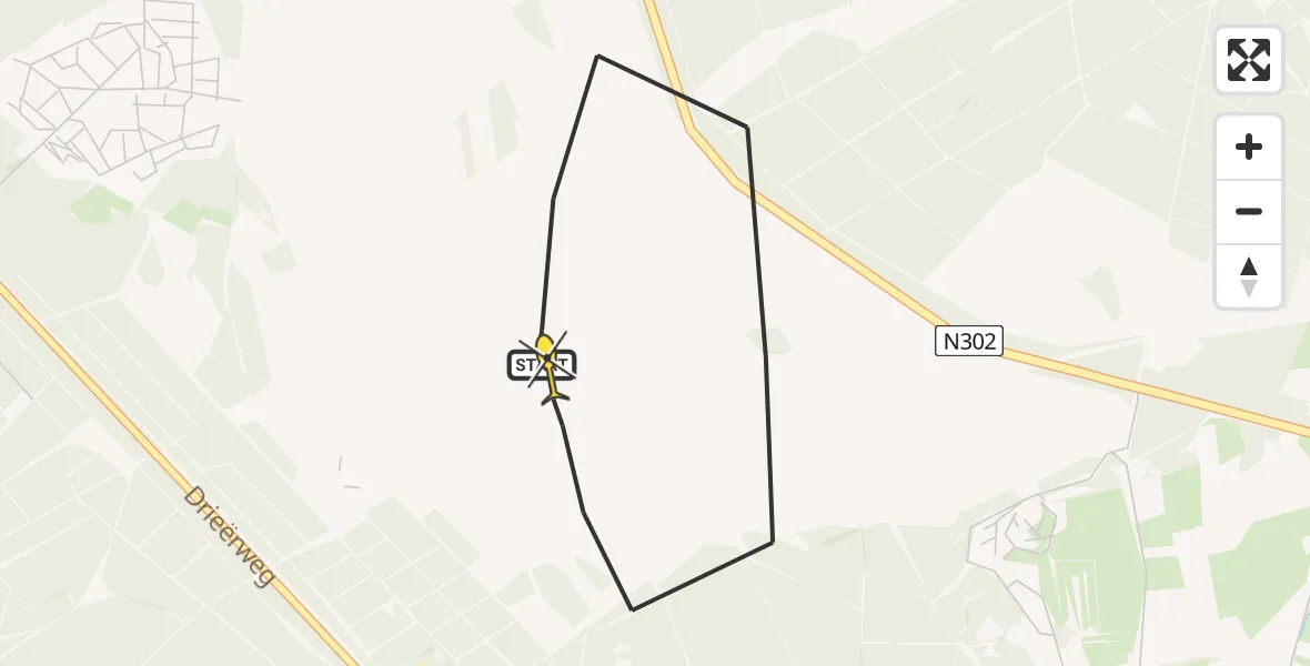 Routekaart van de vlucht: Politiehelikopter naar Ermelo, Flevoweg