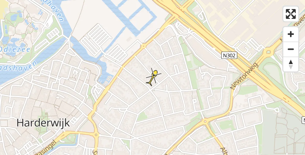 Routekaart van de vlucht: Politiehelikopter naar Harderwijk