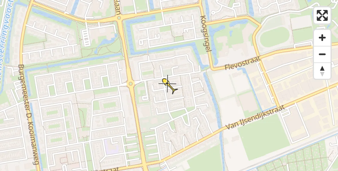 Routekaart van de vlucht: Politiehelikopter naar Purmerend