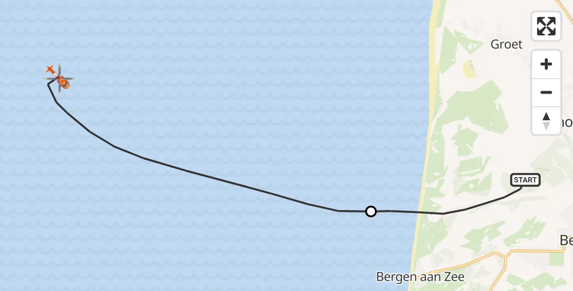Vluchtroute Kustwachthelikopter Schoorl - , 23 november 2024, 15:32