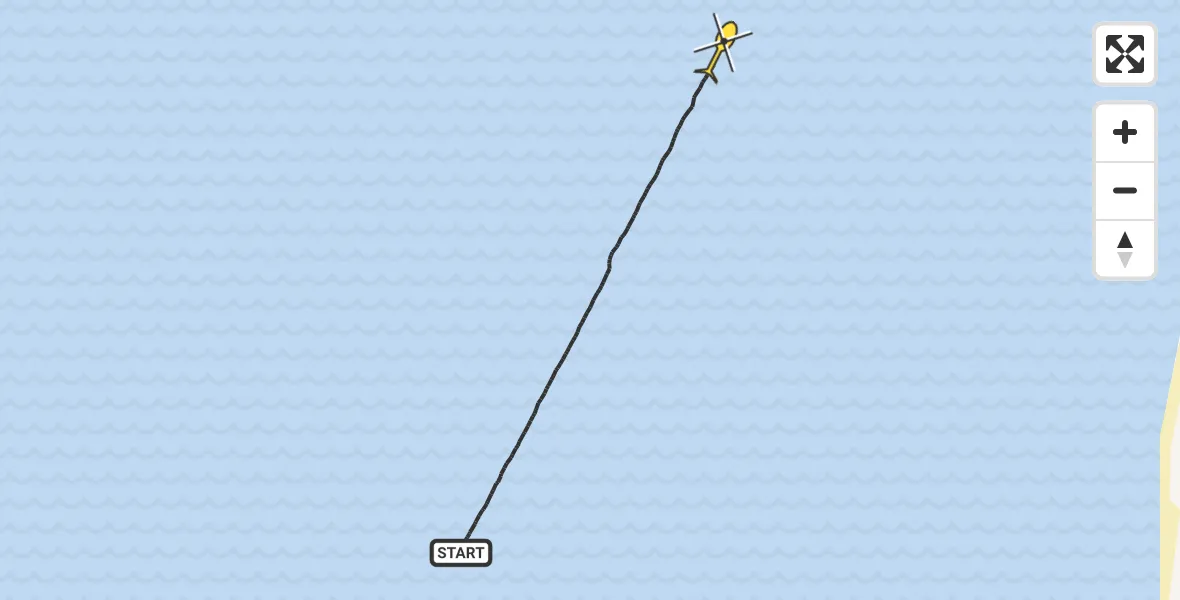 Routekaart van de vlucht: Kustwachthelikopter naar 