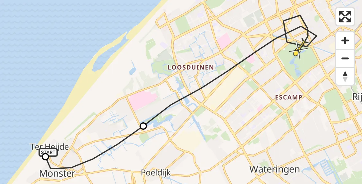 Routekaart van de vlucht: Lifeliner 2 naar Den Haag, Breitner