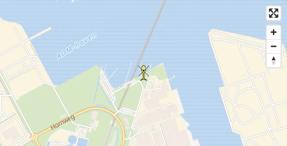 Routekaart van de vlucht: Lifeliner 1 naar Amsterdam Heliport