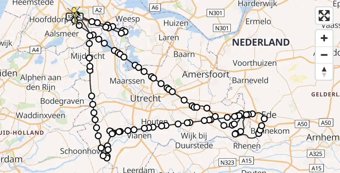 Routekaart van de vlucht: Politieheli naar Schiphol, Van Weerden-Poelmanweg