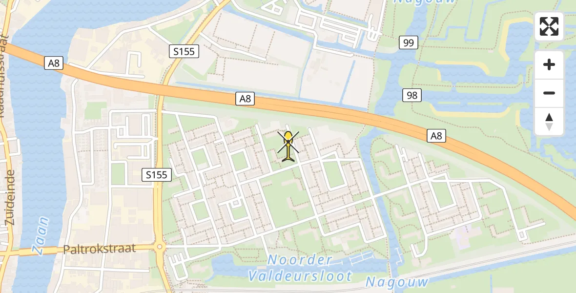 Routekaart van de vlucht: Lifeliner 1 naar Zaandam