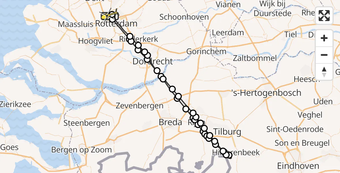 Routekaart van de vlucht: Lifeliner 2 naar Rotterdam The Hague Airport, Van der Duijn van Maasdamweg