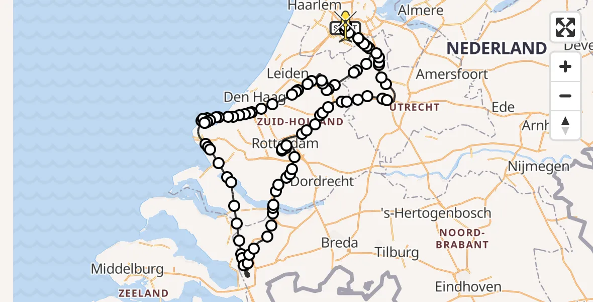 Routekaart van de vlucht: Politieheli naar Schiphol, Van Weerden-Poelmanweg