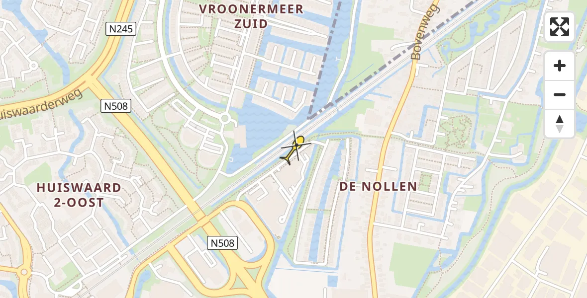 Routekaart van de vlucht: Politiehelikopter naar Alkmaar
