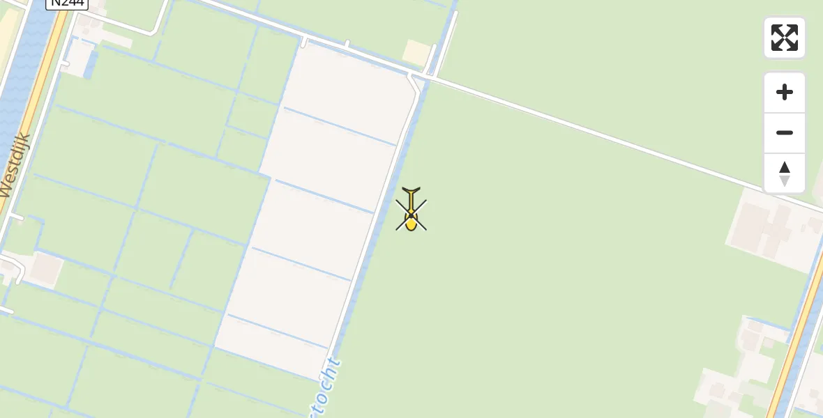 Routekaart van de vlucht: Politiehelikopter naar Zuidschermer