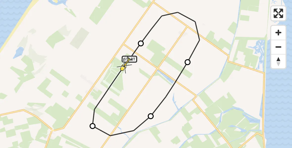 Routekaart van de vlucht: Politiehelikopter naar Texel International Airport, Muyweg
