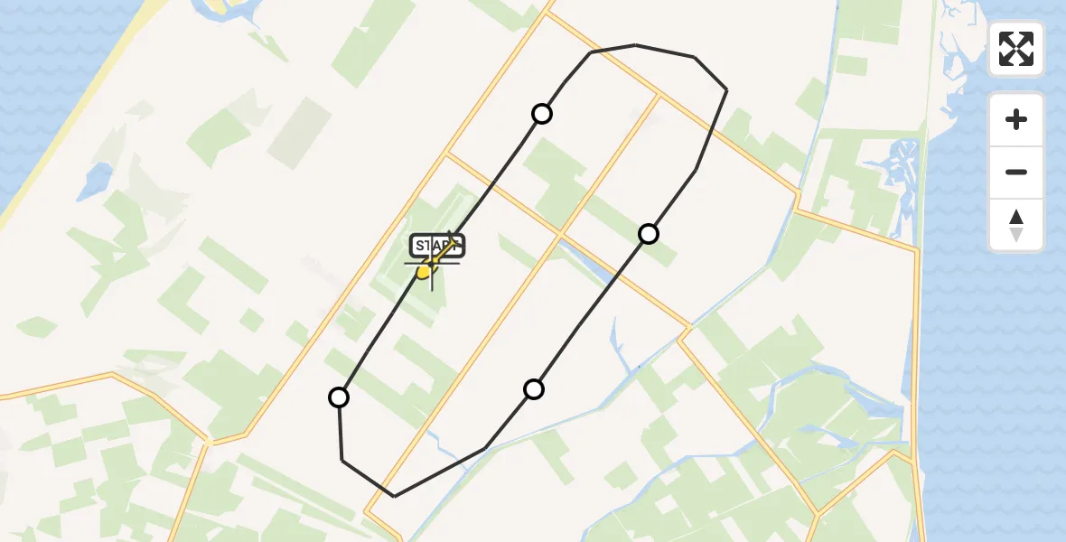 Routekaart van de vlucht: Politieheli naar Texel International Airport, Muyweg