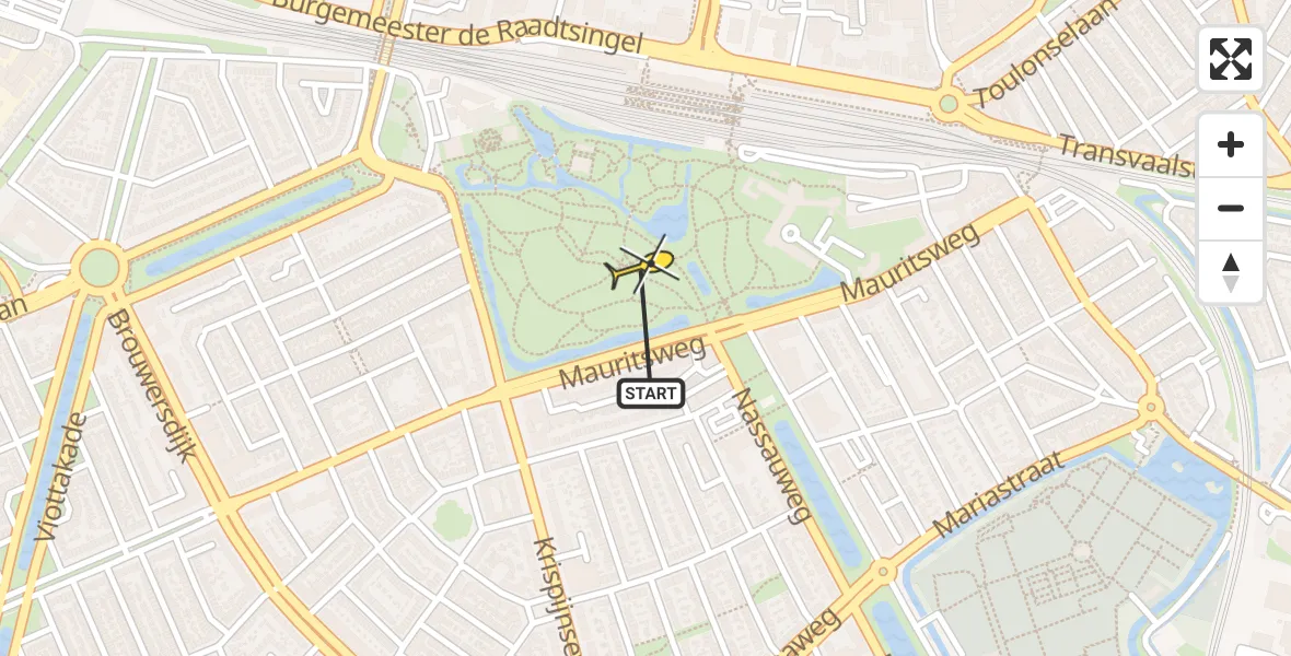 Routekaart van de vlucht: Lifeliner 2 naar Dordrecht, Weizigtpark