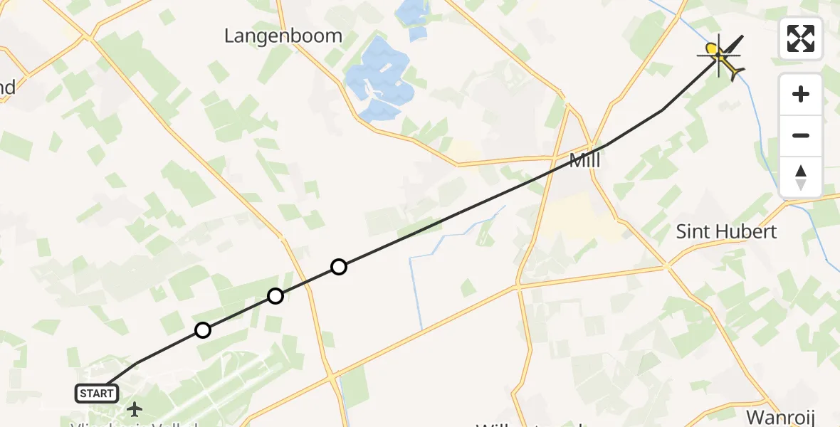 Routekaart van de vlucht: Lifeliner 3 naar Mill, Trentsedijk