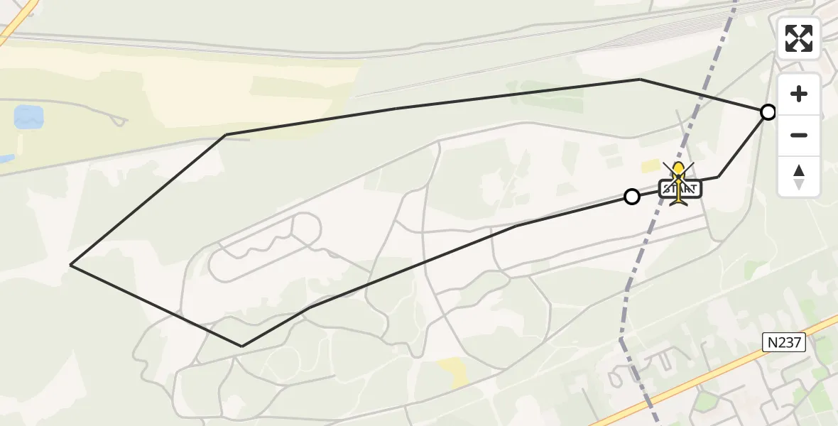 Routekaart van de vlucht: Politiehelikopter naar Amersfoort, Monnikenboschweg