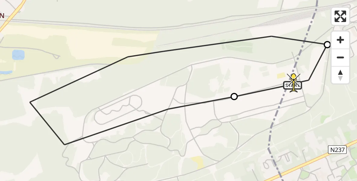 Routekaart van de vlucht: Politieheli naar Amersfoort, Heezerspoor Oostzijde