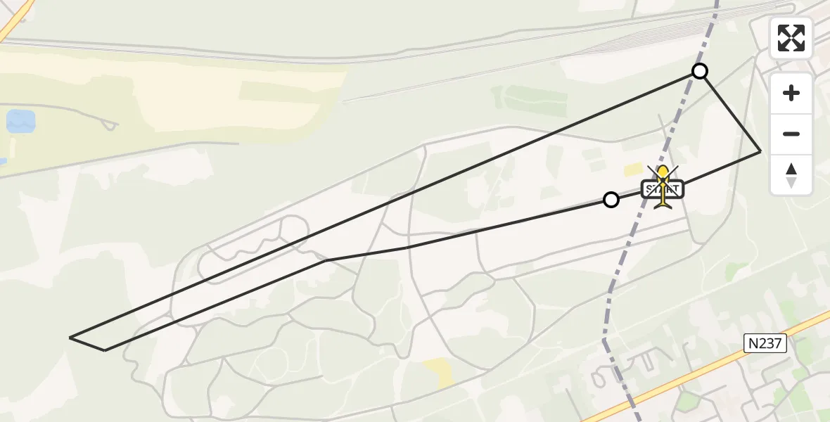 Routekaart van de vlucht: Politieheli naar Amersfoort, Heezerspoor Oostzijde