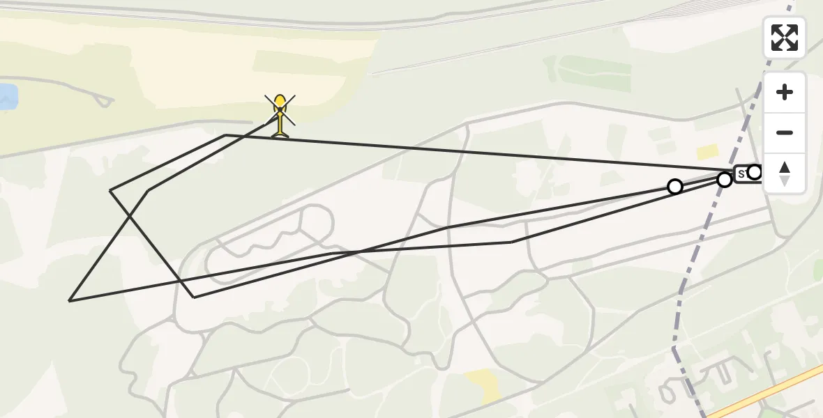 Routekaart van de vlucht: Politiehelikopter naar Soest, Monnikenboschweg