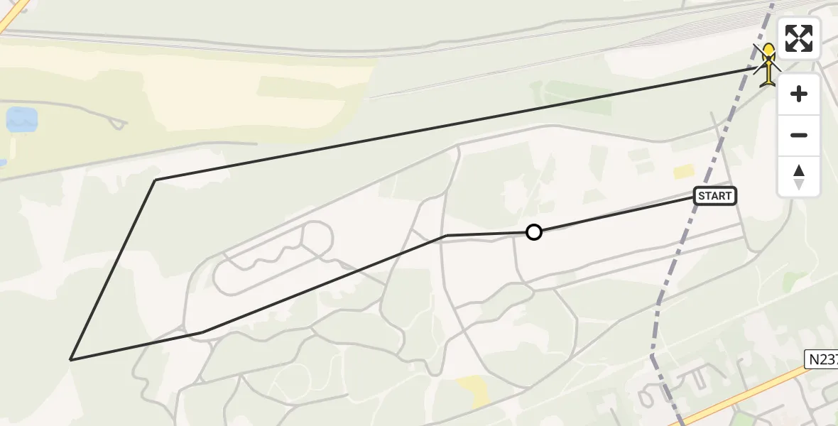 Routekaart van de vlucht: Politiehelikopter naar Amersfoort, Barchman Wuytierslaan