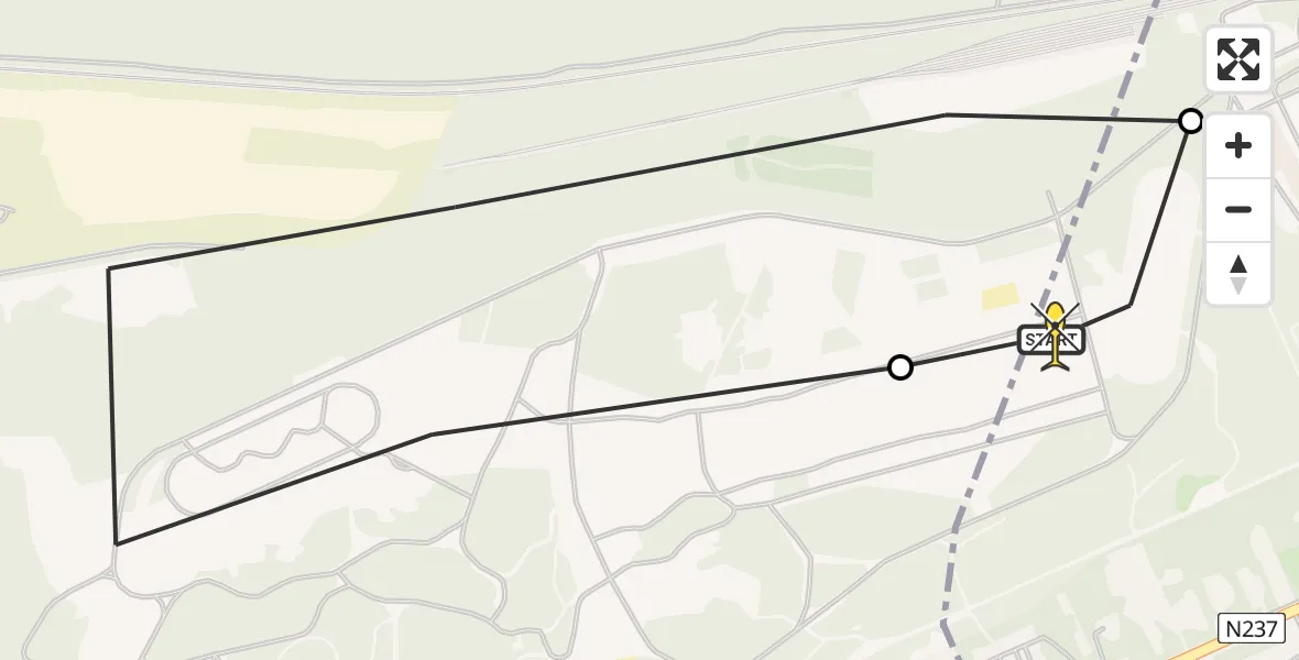 Routekaart van de vlucht: Politieheli naar Amersfoort, Heezerspoor Oostzijde