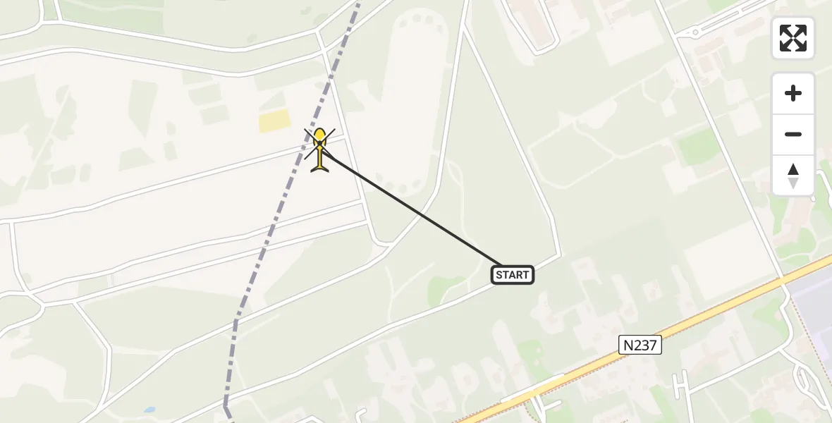 Routekaart van de vlucht: Politiehelikopter naar Amersfoort, Barchman Wuytierslaan