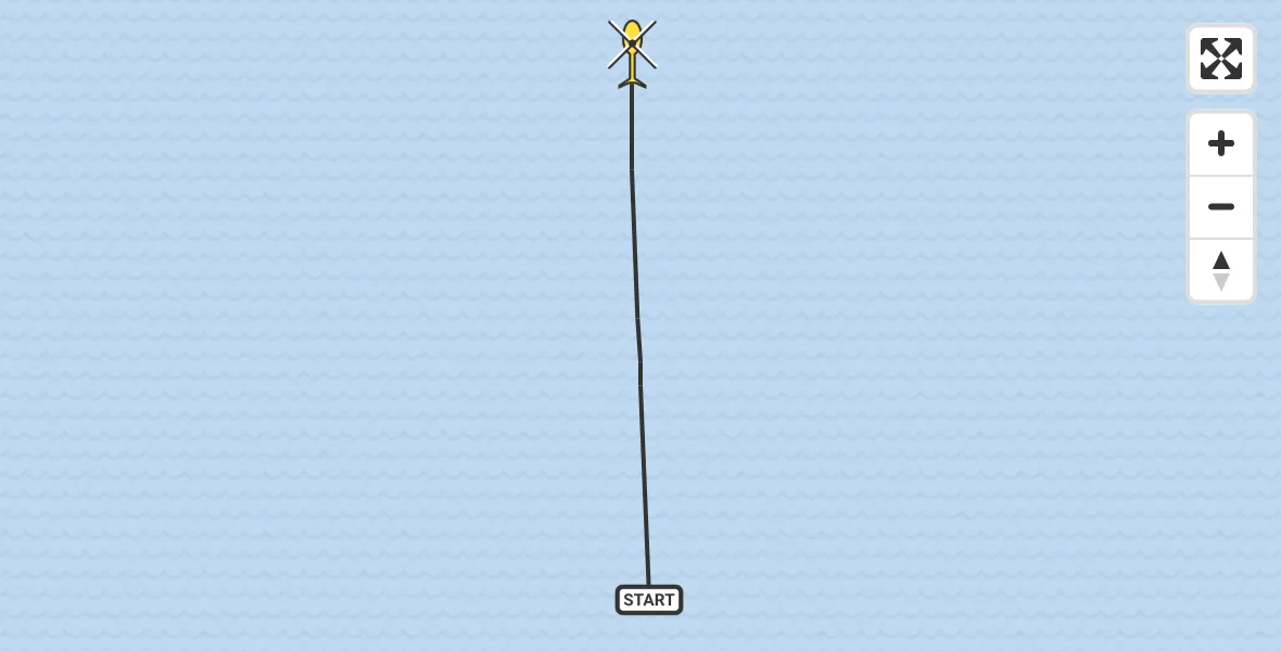 Routekaart van de vlucht: Kustwachthelikopter naar 